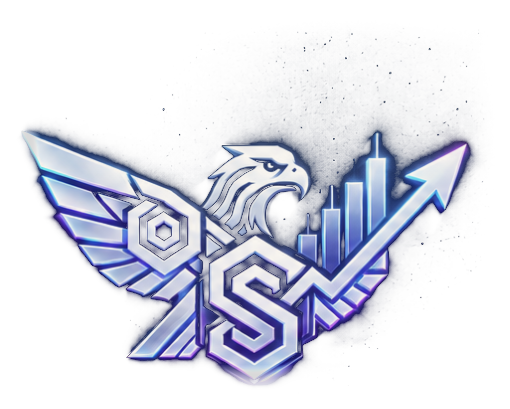 Stratos AI — golden eagle with candlestick chart